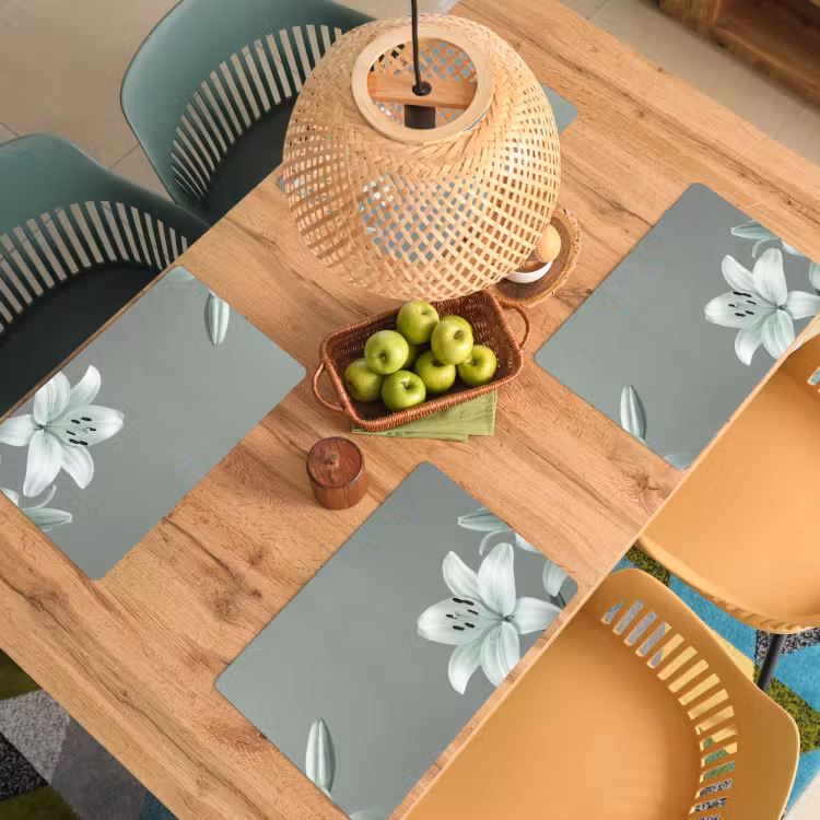Placemat - 6 stuks - Bloemen - Natuur - Groen — 4