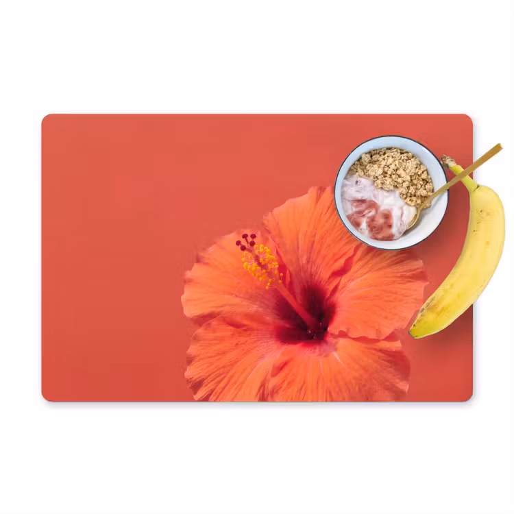Placemat - 6 stuks - Bloemen - Oranje - Natuur — 1