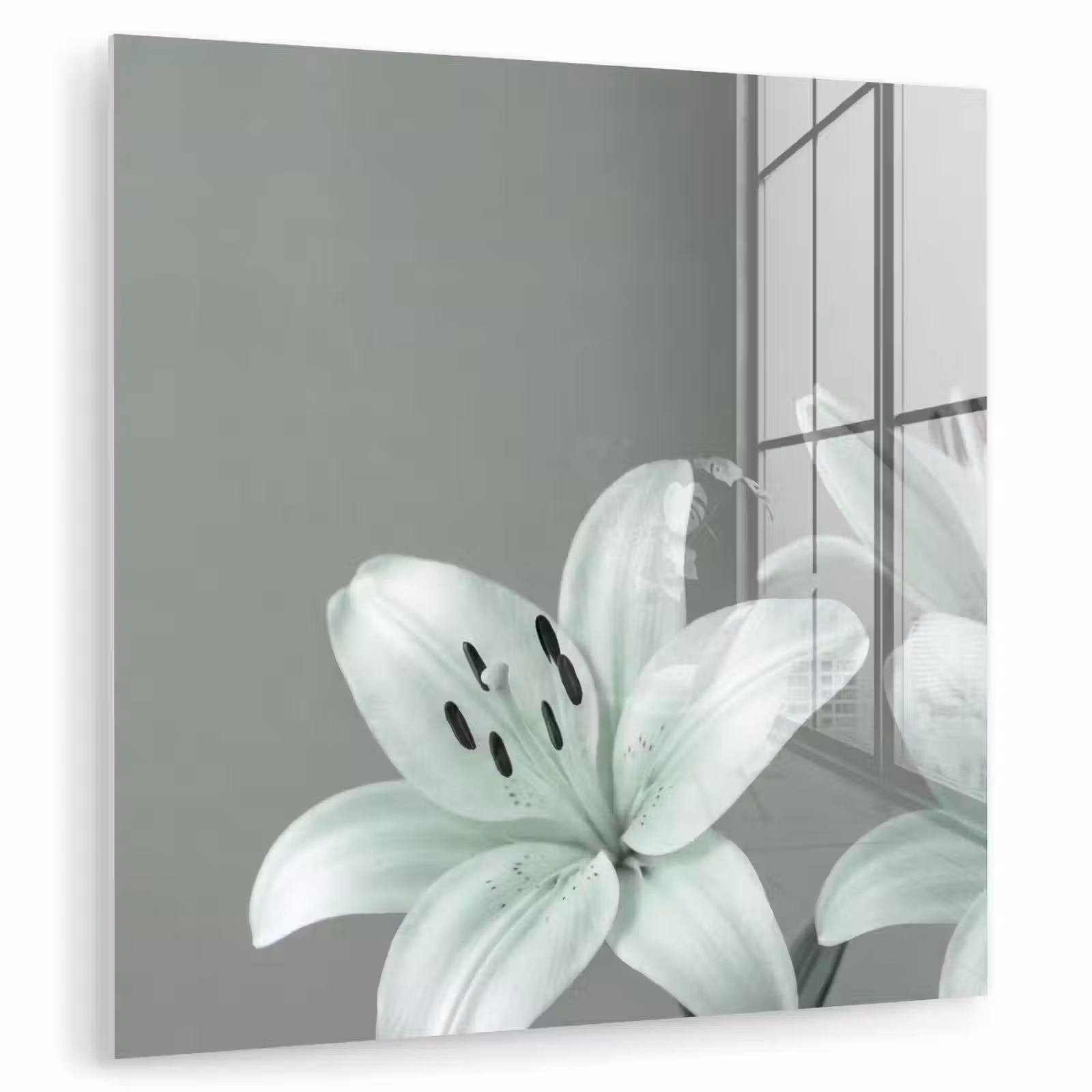 Glas schilderij - Bloemen - Natuur - Groen — 1