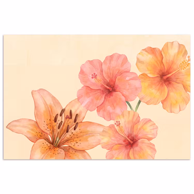 Poster - Bloemen - Aquarel - Natuur — 1