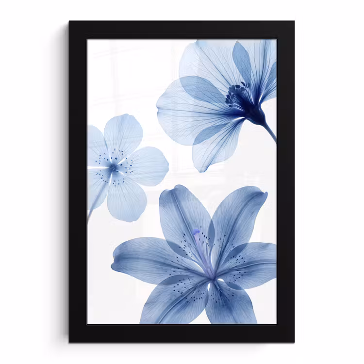 Poster met lijst - Blauwe bloemen - Natuur — 1