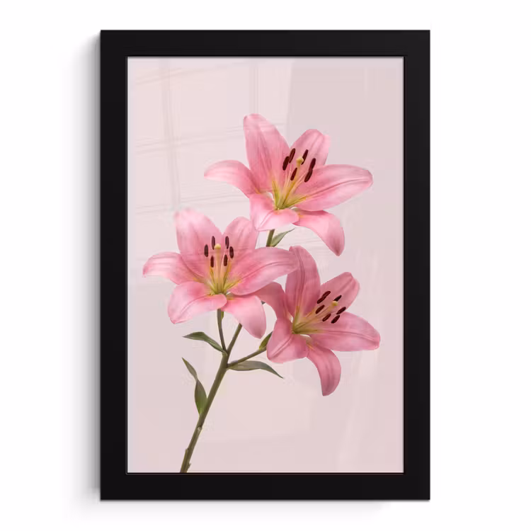 Poster met lijst - Bloemen - Zacht - Roze — 1