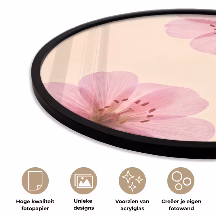 Ronde fotolijst - Bloemen - Flora - Pastel — 2