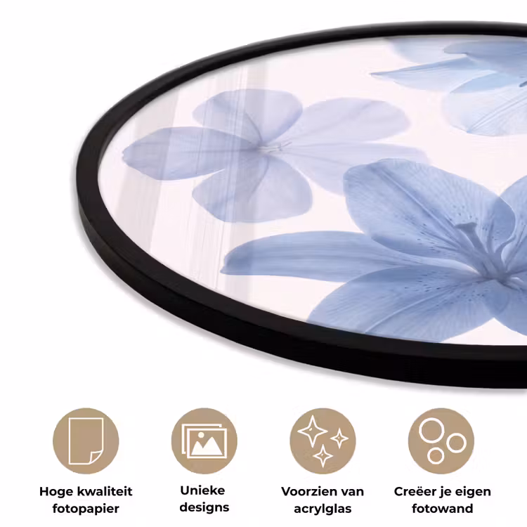 Ronde fotolijst - Bloemen - Transparant - Modern — 2
