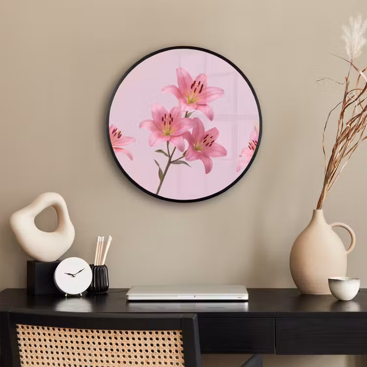 Ronde fotolijst - Bloemen - Zacht - Roze — 3