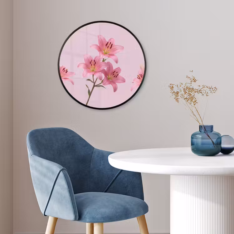 Ronde fotolijst - Bloemen - Zacht - Roze — 4