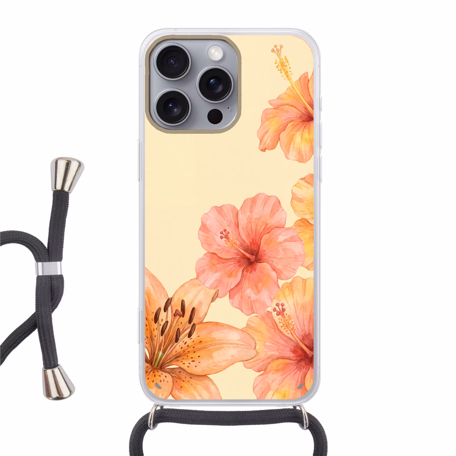Telefoonhoesje met koord - Bloemen - Aquarel - Natuur — 1