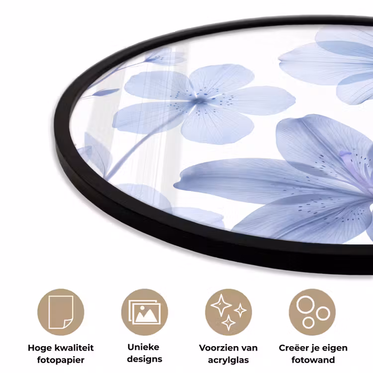 Ronde fotolijst - Blauwe bloemen - Natuur — 2