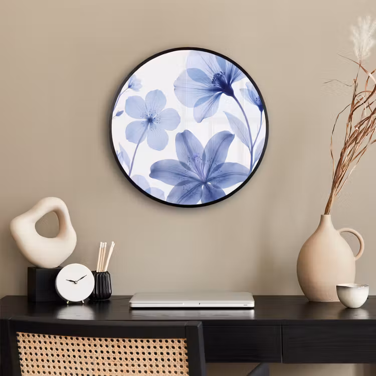 Ronde fotolijst - Blauwe bloemen - Natuur — 3