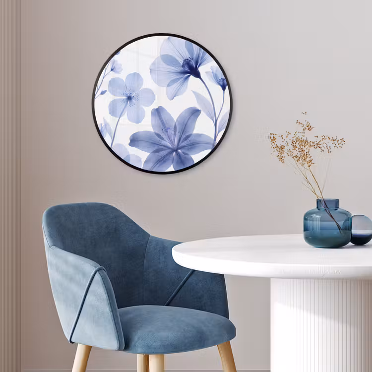 Ronde fotolijst - Blauwe bloemen - Natuur — 4