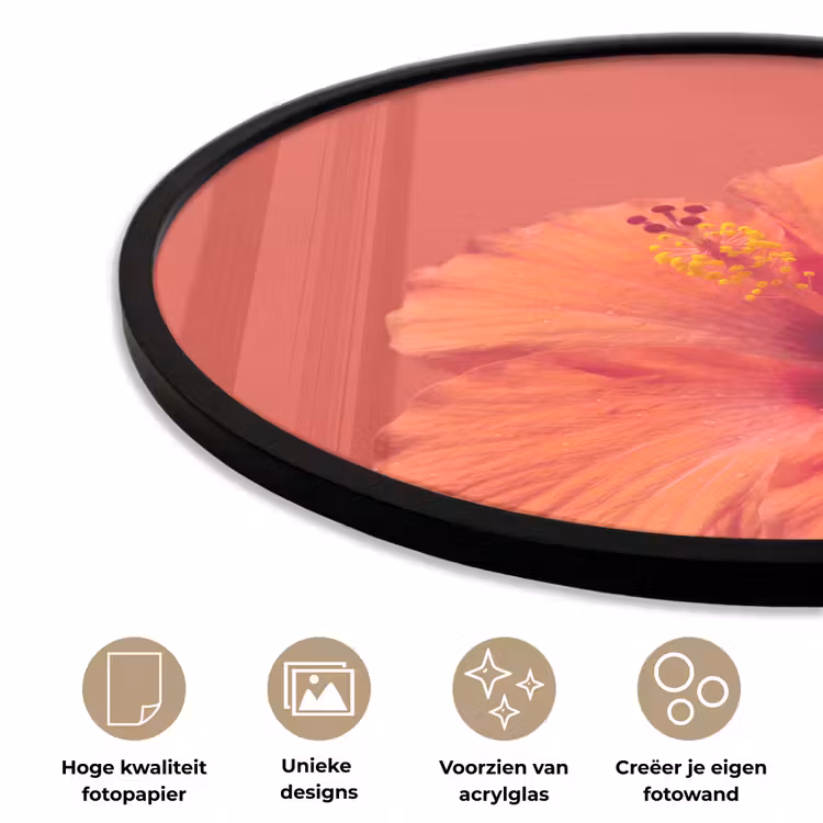 Ronde fotolijst - Bloemen - Oranje - Natuur — 2