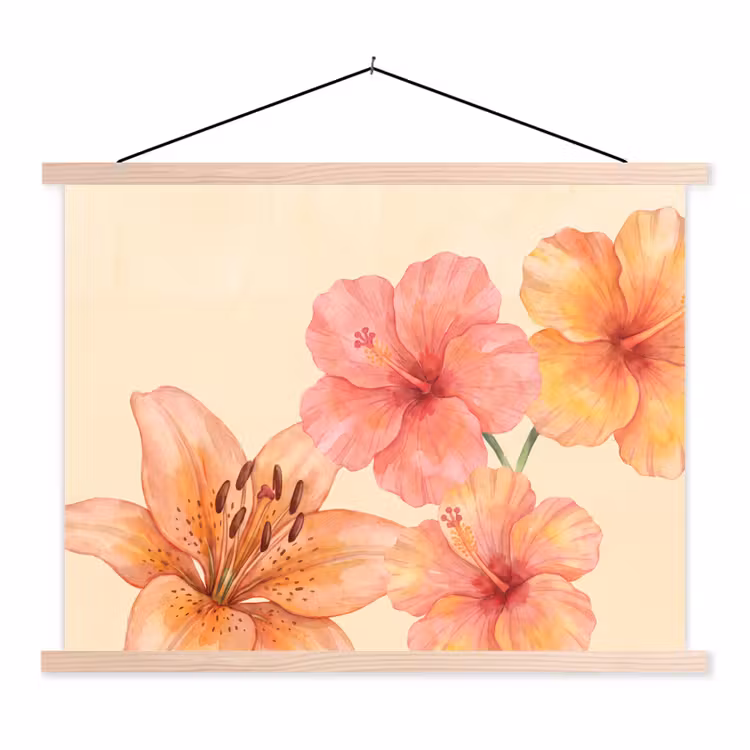 Schoolplaat - Bloemen - Aquarel - Natuur — 1