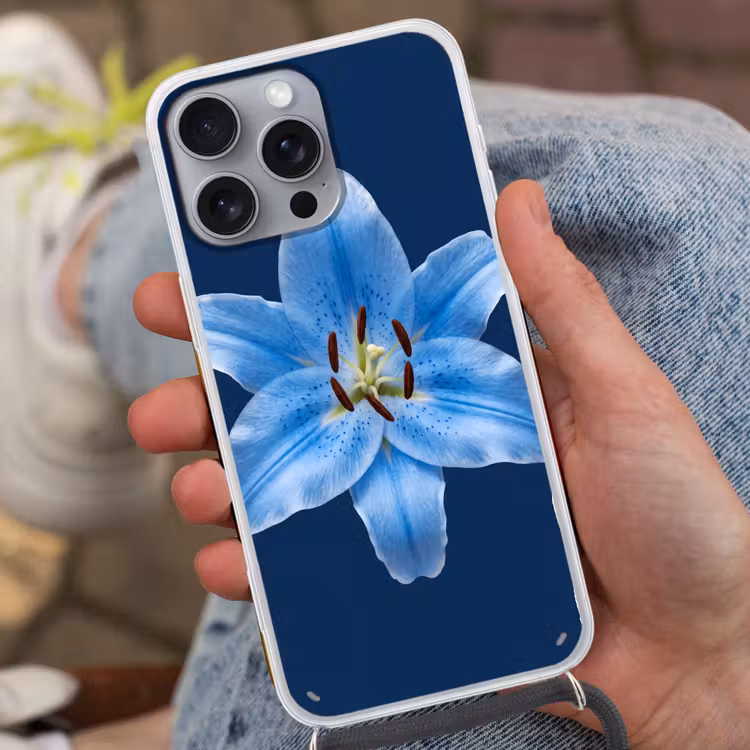Telefoonhoesje met koord - Blauwe lelie - Bloemen — 2