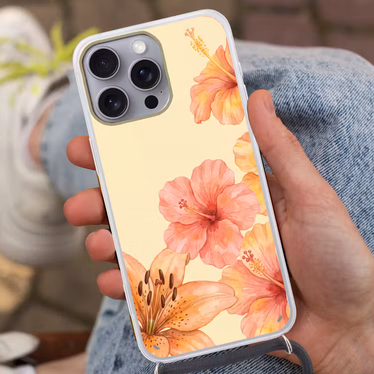 Telefoonhoesje met koord - Bloemen - Aquarel - Natuur — 2