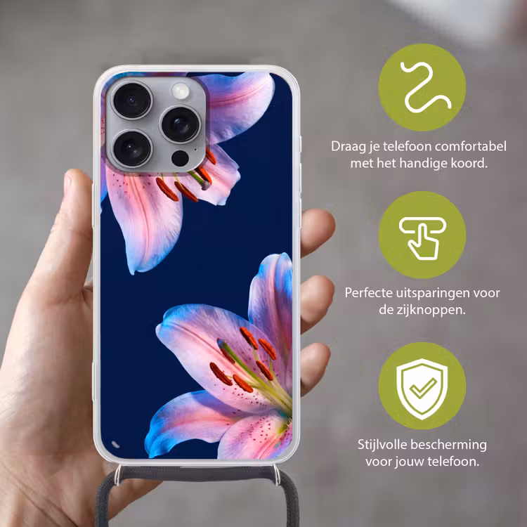 Telefoonhoesje met koord - Bloemen - Kleurrijk - Botanisch — 4