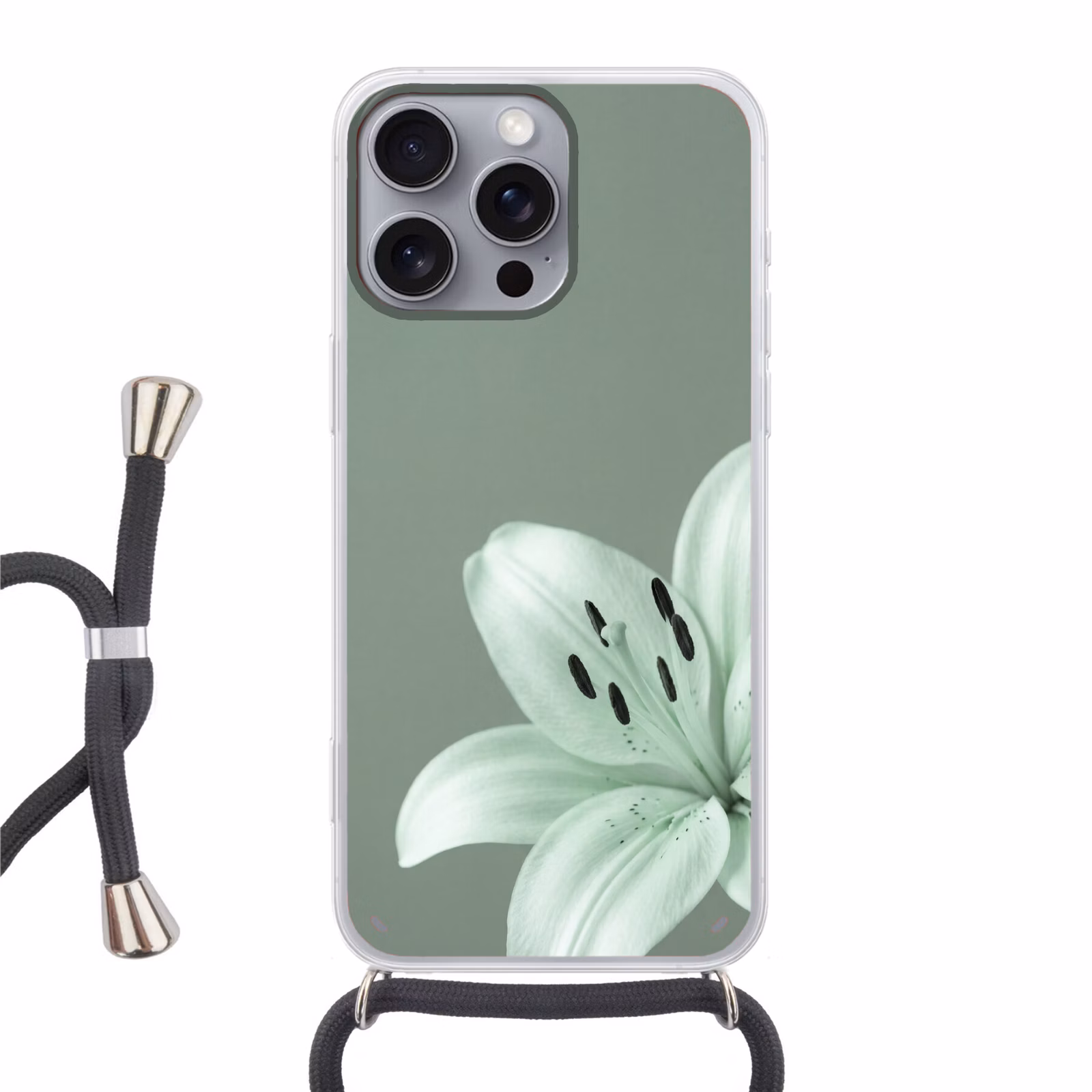 Telefoonhoesje met koord - Bloemen - Natuur - Groen — 1