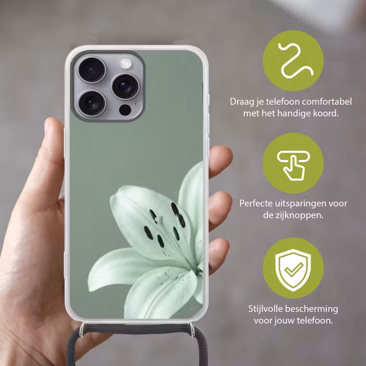Telefoonhoesje met koord - Bloemen - Natuur - Groen — 4