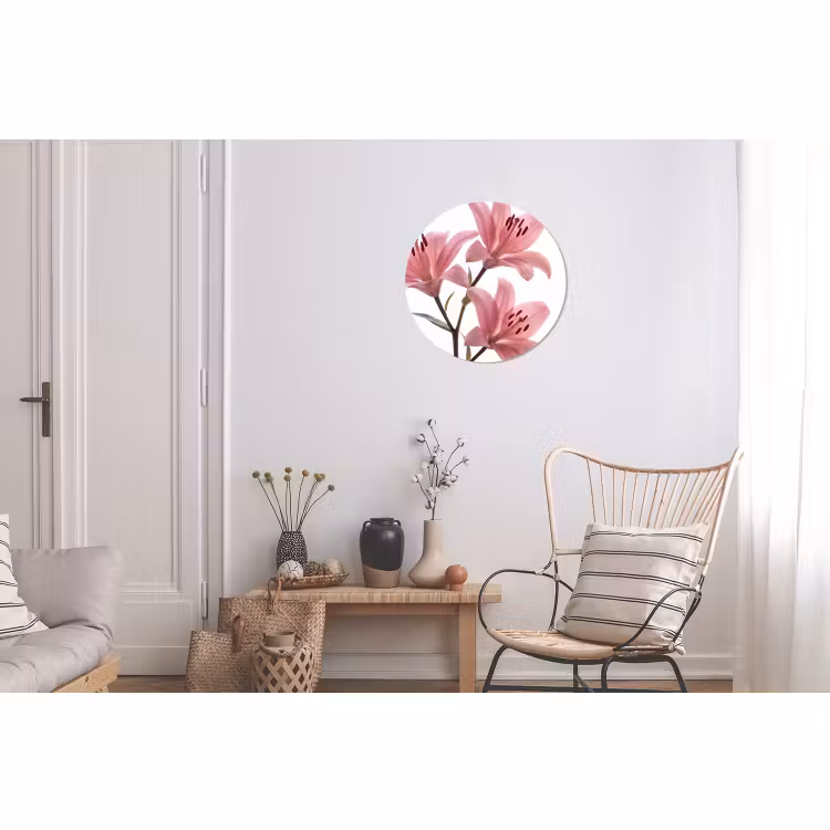 Muurcirkel aluminium - Bloemen - Zacht - Modern — 2