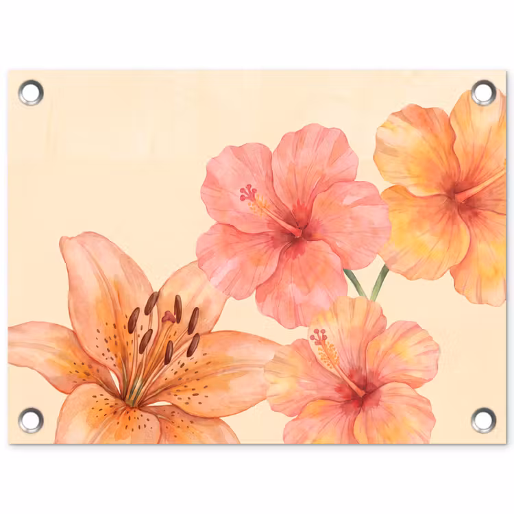 Tuinposter - Bloemen - Aquarel - Natuur — 1