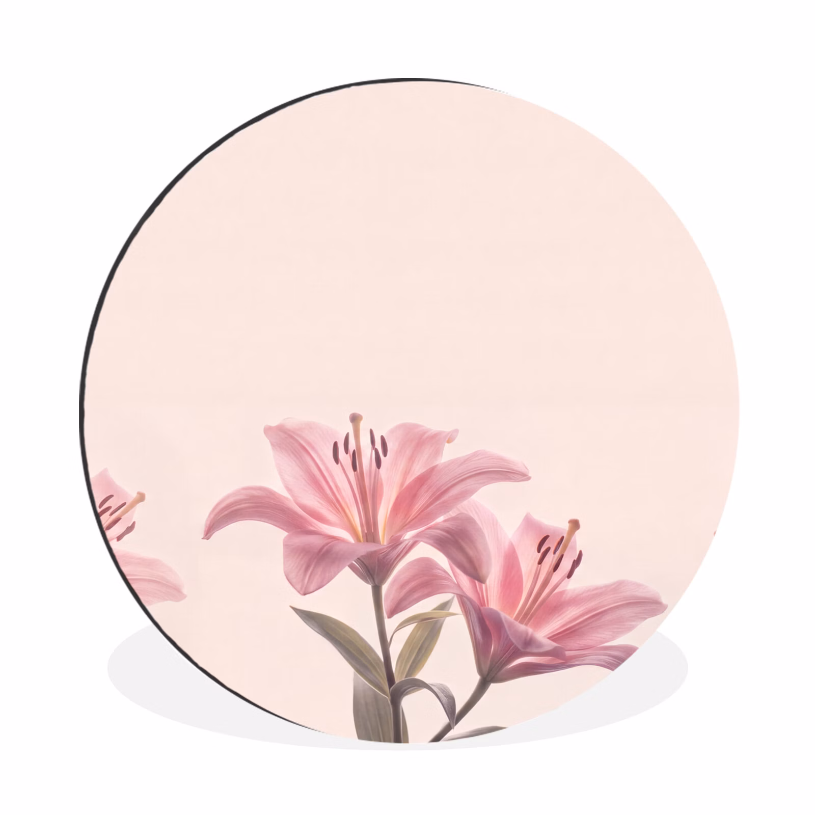 Muurcirkel aluminium - Bloemen - Delicaat - Flora — 1