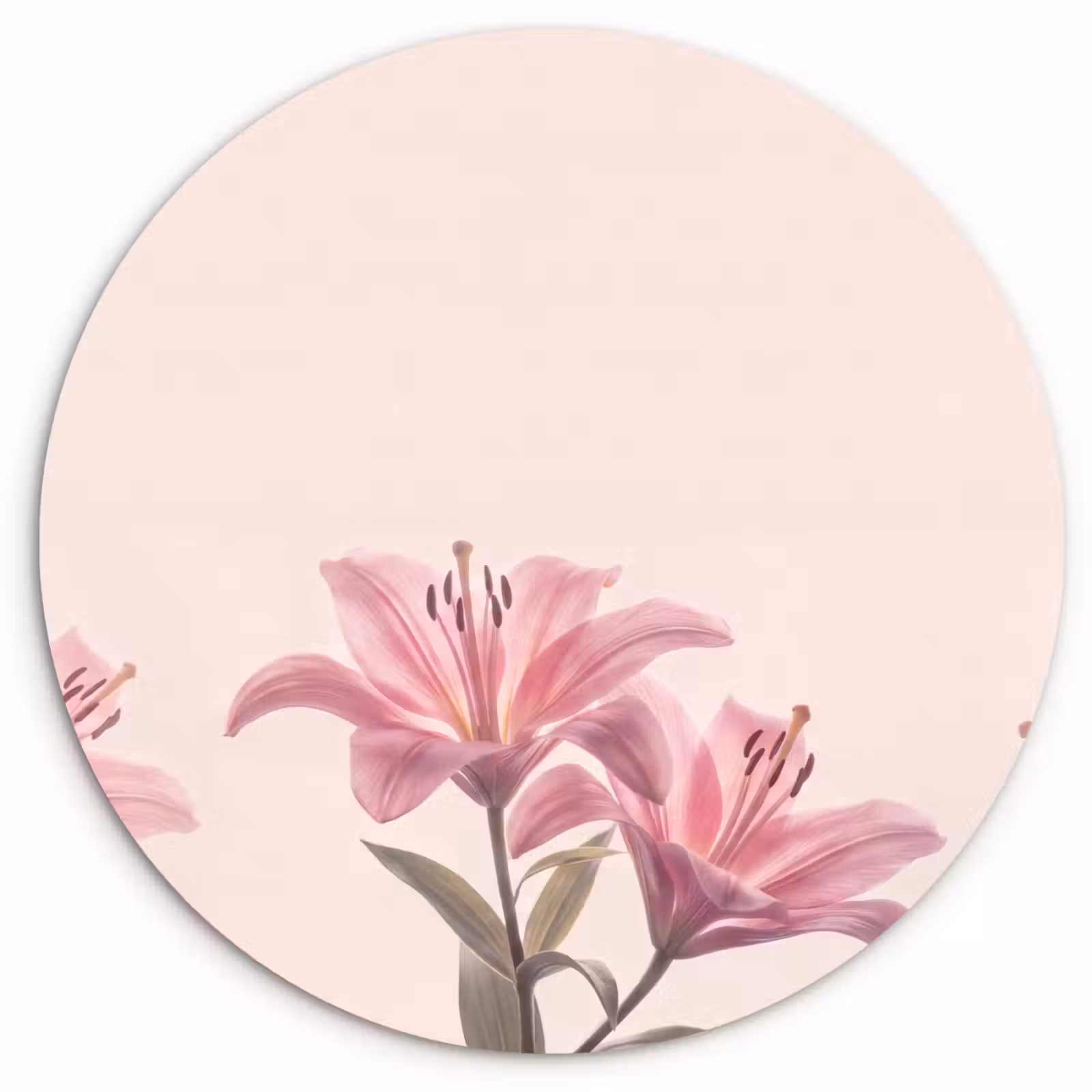 Muurcirkel glas - Bloemen - Delicaat - Flora — 1