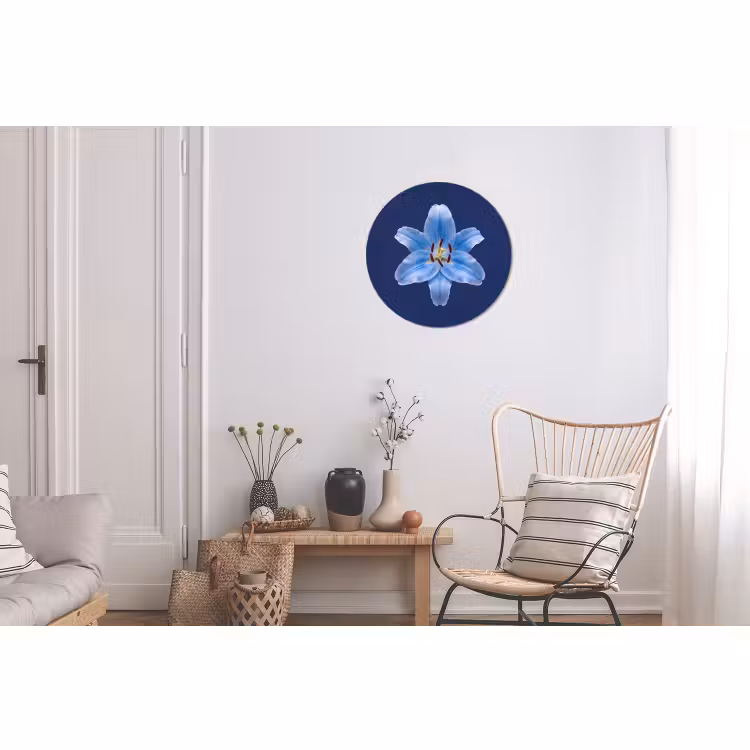 Muurcirkel aluminium - Blauwe lelie - Bloemen — 2