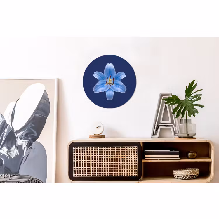 Muurcirkel aluminium - Blauwe lelie - Bloemen — 3