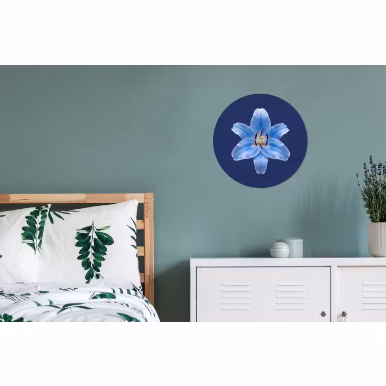 Muurcirkel aluminium - Blauwe lelie - Bloemen — 4