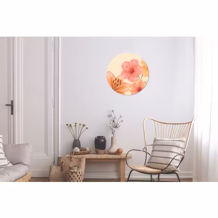Muurcirkel aluminium - Bloemen - Aquarel - Natuur — 2
