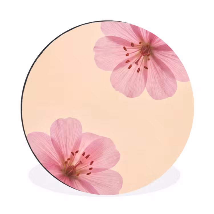 Muurcirkel aluminium - Bloemen - Flora - Pastel — 1