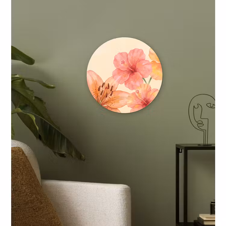 Muurcirkel glas - Bloemen - Aquarel - Natuur — 3