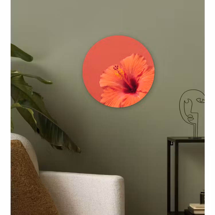 Muurcirkel glas - Bloemen - Oranje - Natuur — 3