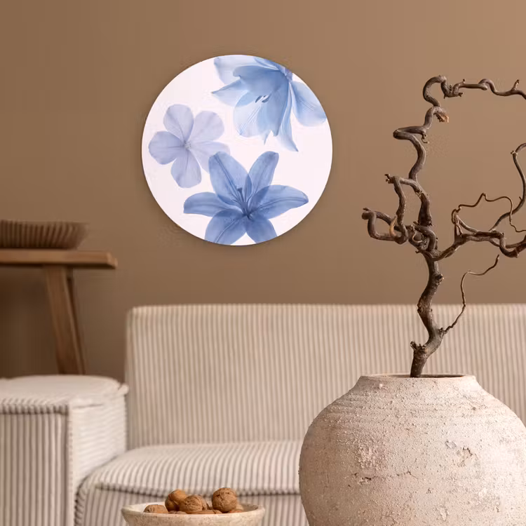 Muurcirkel glas - Bloemen - Transparant - Modern — 2