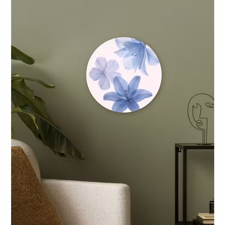 Muurcirkel glas - Bloemen - Transparant - Modern — 3