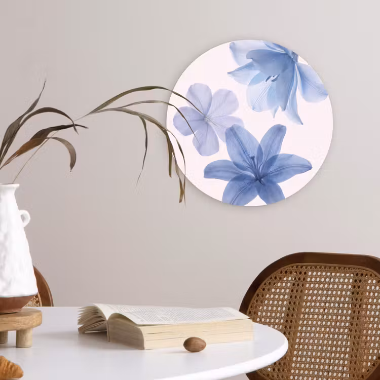 Muurcirkel glas - Bloemen - Transparant - Modern — 4