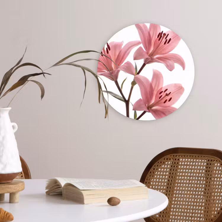 Muurcirkel glas - Bloemen - Zacht - Modern — 4