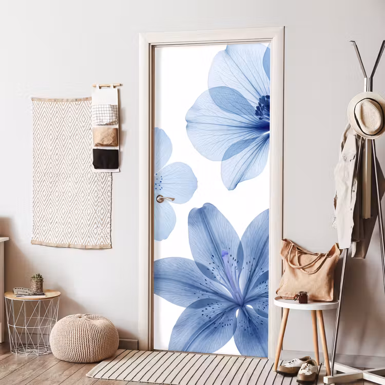 Deursticker - Blauwe bloemen - Natuur — 8
