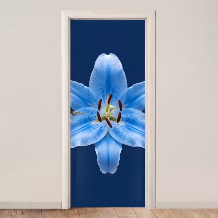 Deursticker - Blauwe lelie - Bloemen — 1