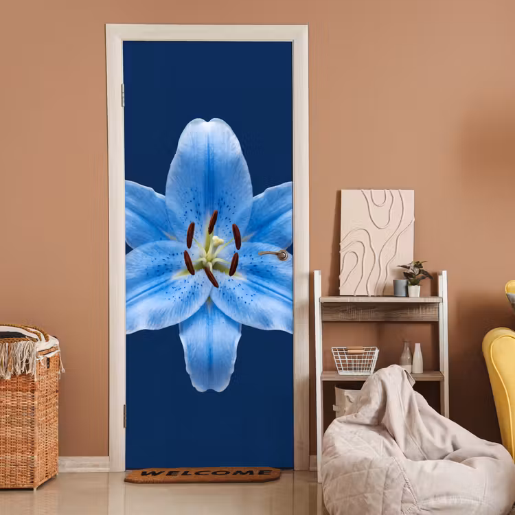 Deursticker - Blauwe lelie - Bloemen — 2