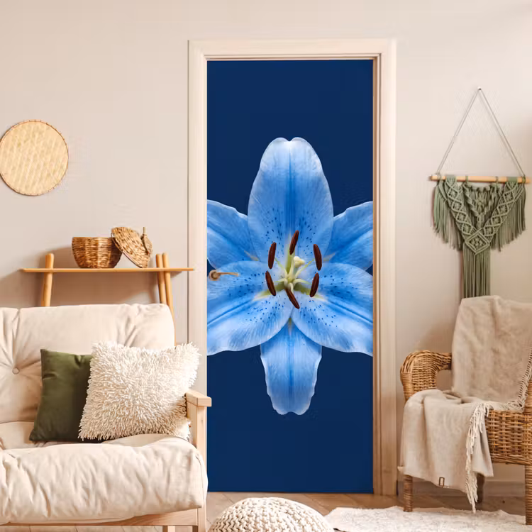 Deursticker - Blauwe lelie - Bloemen — 4