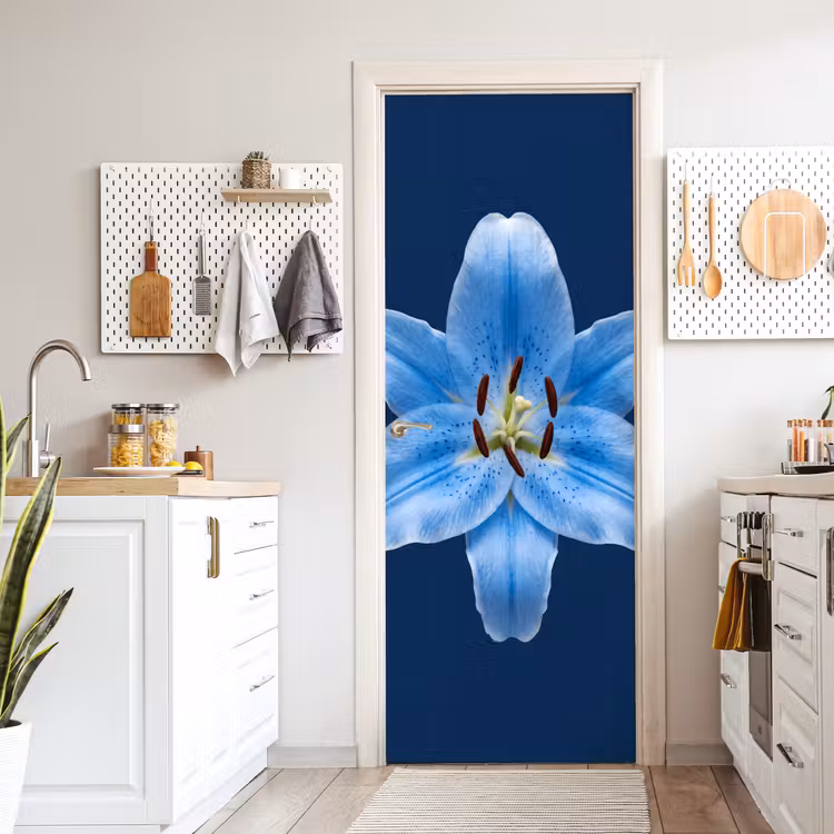 Deursticker - Blauwe lelie - Bloemen — 7