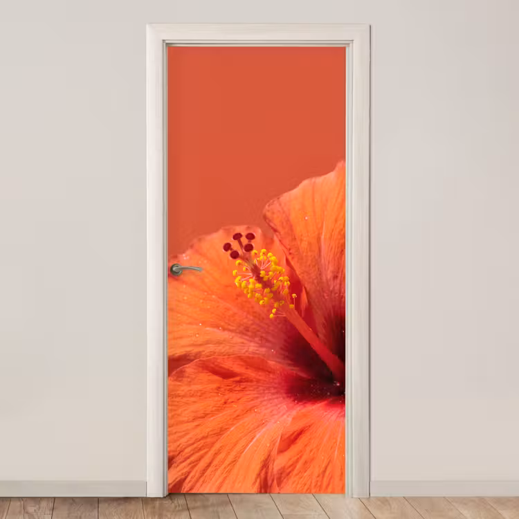 Deursticker - Bloemen - Oranje - Natuur — 1