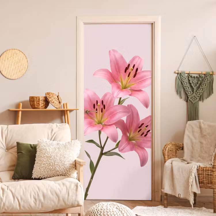 Deursticker - Bloemen - Zacht - Roze — 4