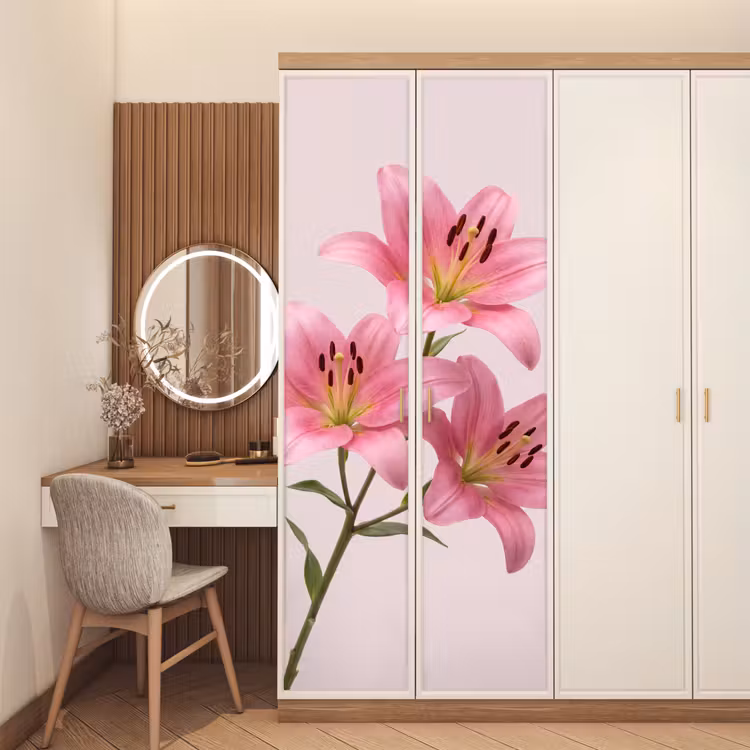 Deursticker - Bloemen - Zacht - Roze — 5