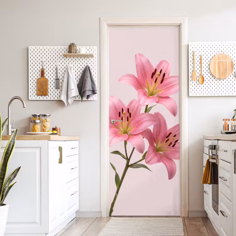 Deursticker - Bloemen - Zacht - Roze — 7