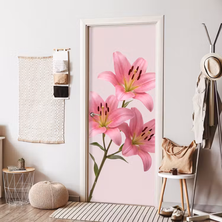Deursticker - Bloemen - Zacht - Roze — 8