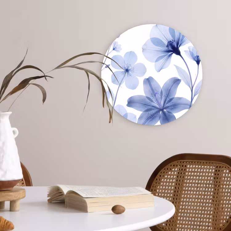 Muurcirkel glas - Blauwe bloemen - Natuur — 4