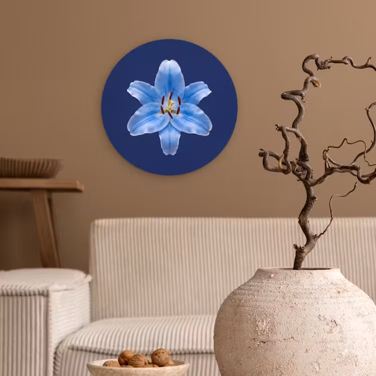 Muurcirkel glas - Blauwe lelie - Bloemen — 2