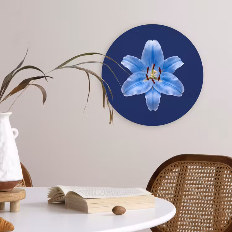 Muurcirkel glas - Blauwe lelie - Bloemen — 4