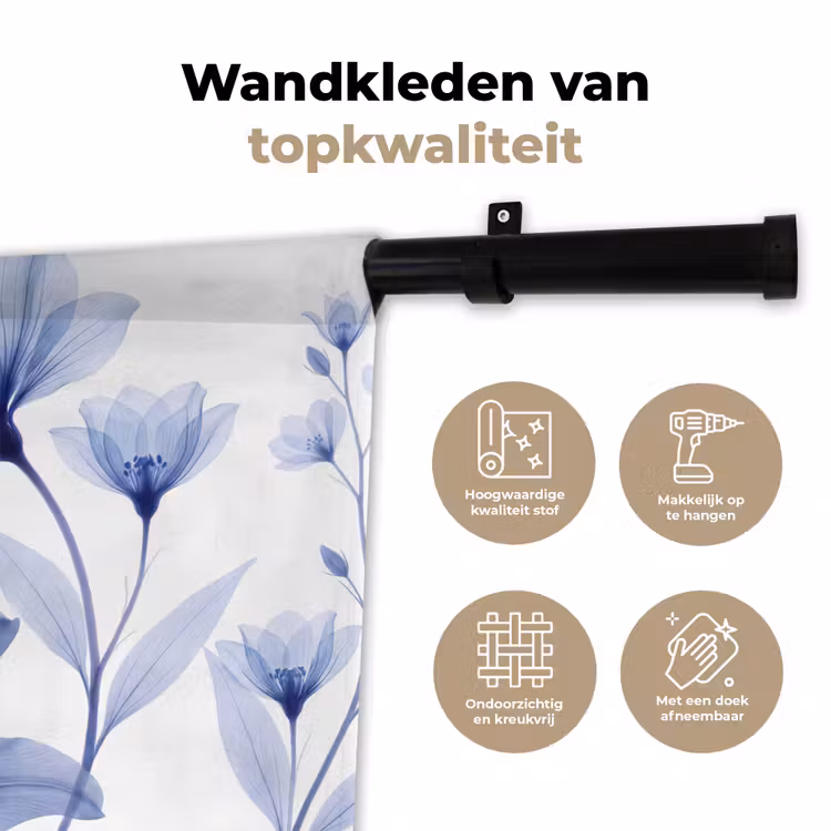 Wandkleed - Blauwe bloemen - Natuur — 3
